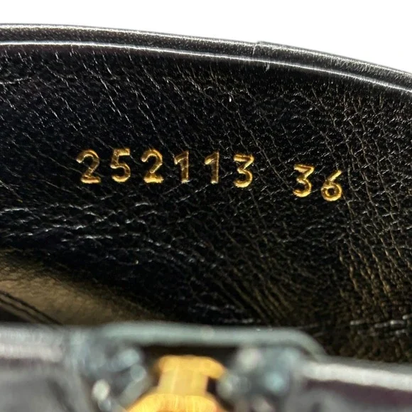 Black Nappa Platform Zip Bootie Stiletto Night Out Moto Gucci Steve EU36 - Picture 6 of 12